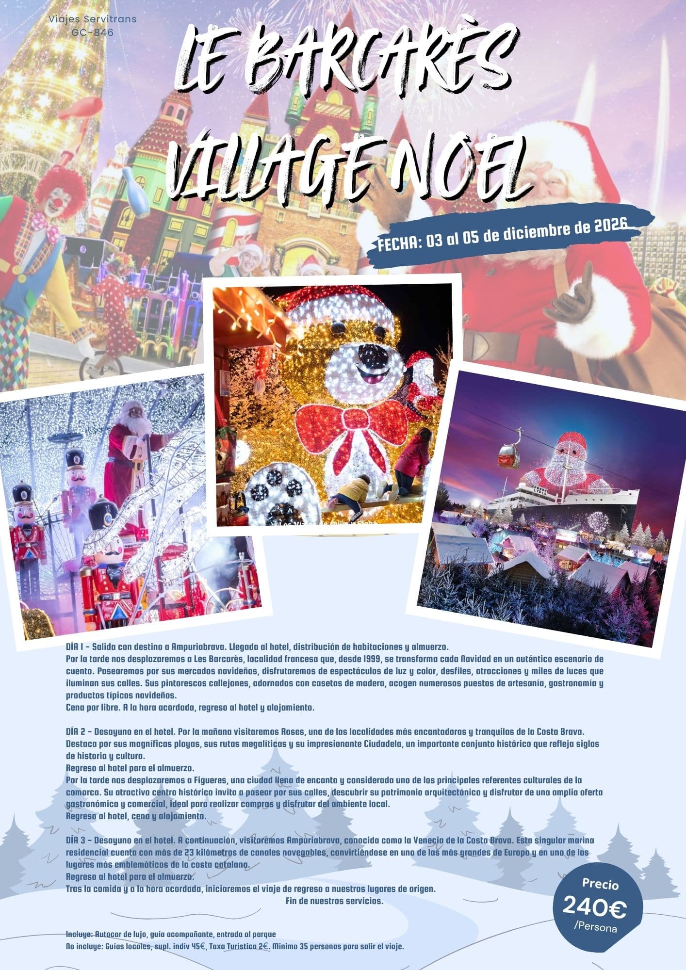 Portada del circuito Village Noel, Le Barcares