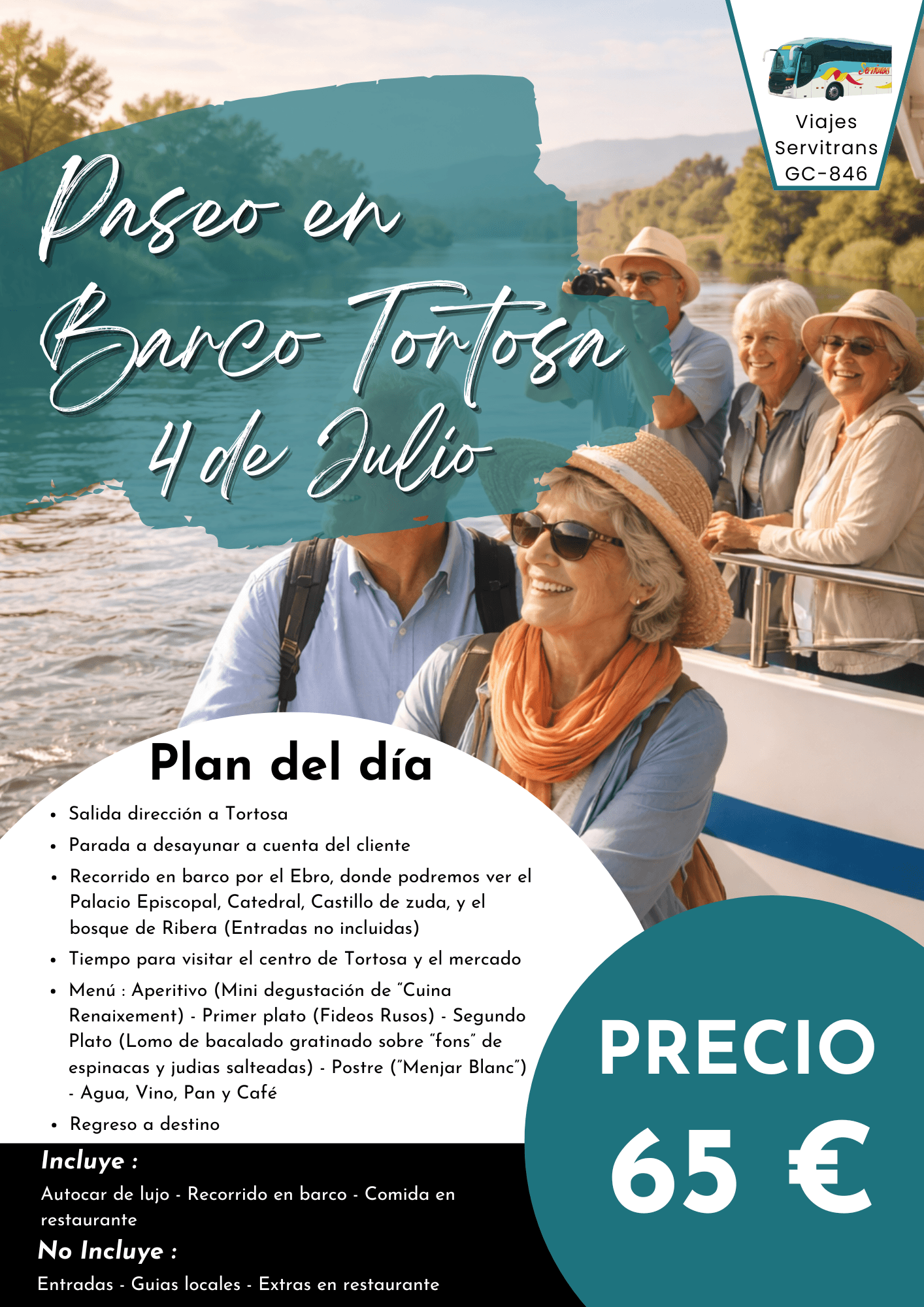 Portada de la excursión Paseo en Barco Tortosa
