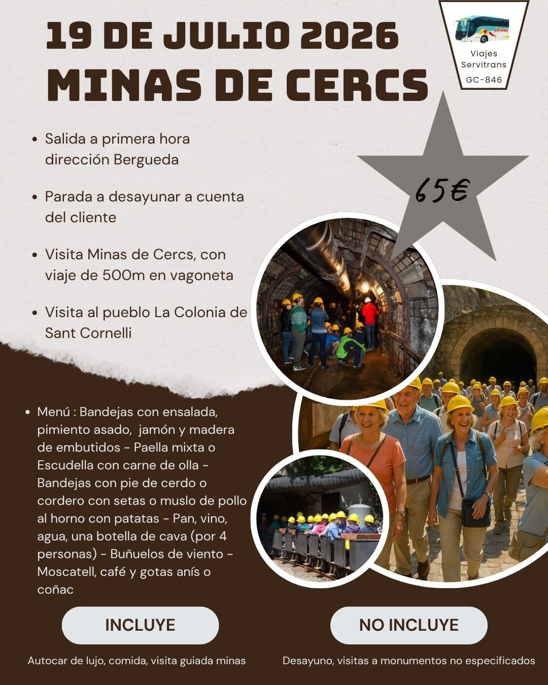 Portada de la excursión Minas de Cercs Centro Extremeño Reus