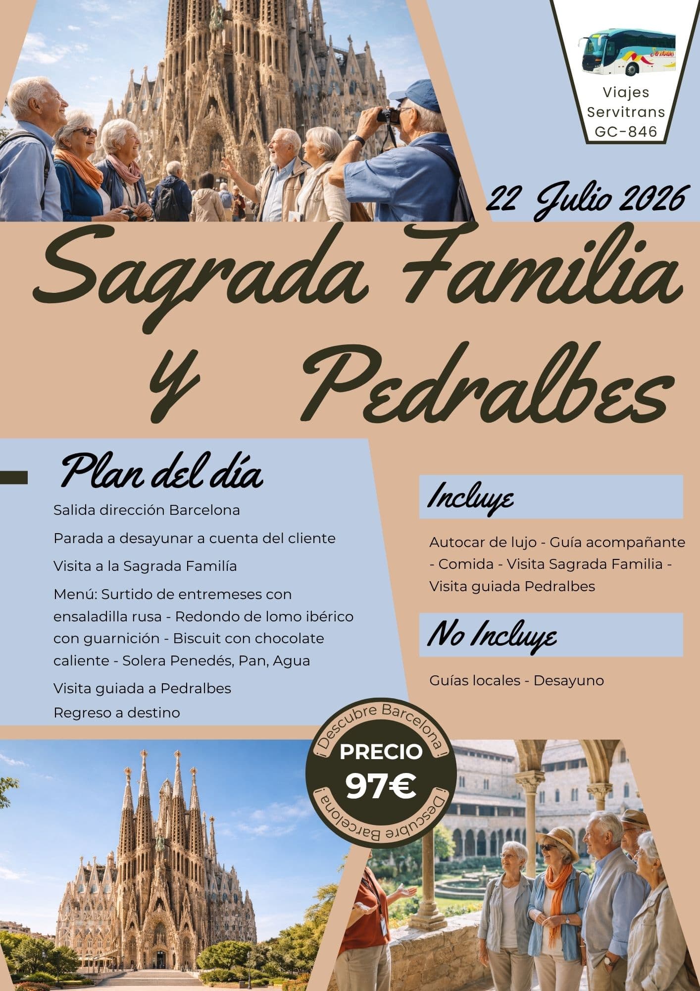 Portada de la excursión Sagrada Familia y Pedralbes